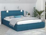 Luxusná posteľ FLORIDA 180x200 s kovovým zdvižným roštom TYRKYSOVÁ